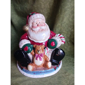 Fitz and Floyd Santa Fireplace Christmas Cookie Jar
